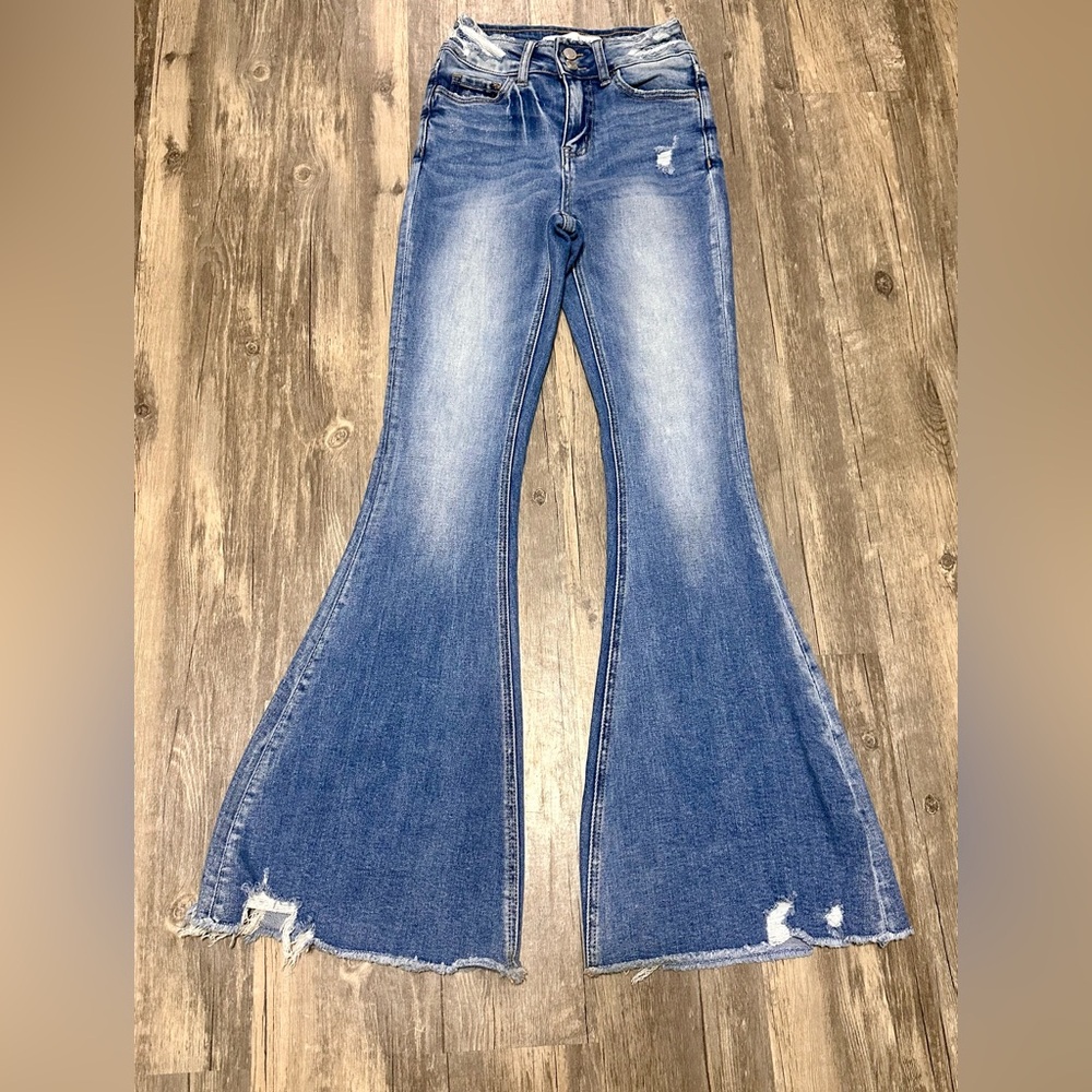 Women's Flared Blue Jeans